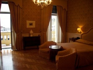 My luxurious room at the Hotel Excelsior