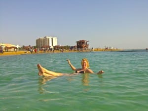 Floating in the Dead Sea