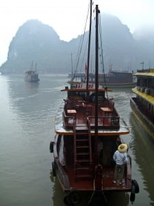 My junk boat in Halong Bay