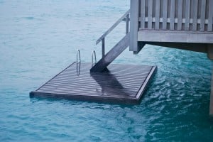 Water rising quickly over my dock - time to move!