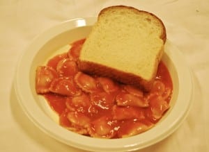 Our only meal during the evacuation
