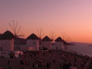 Our sunset view of the windmills