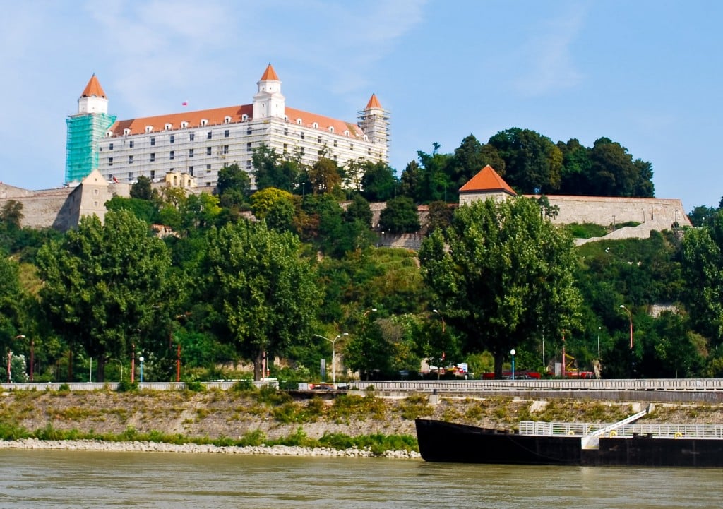 The view of Bratislava Castle from the Danube