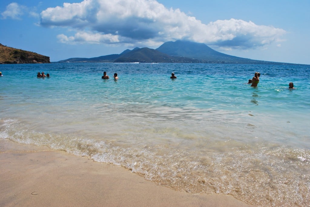 The view of Nevis from Cockleshell Bay on St. Kitts