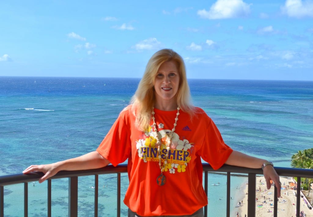 Post-race in my finisher shirt!