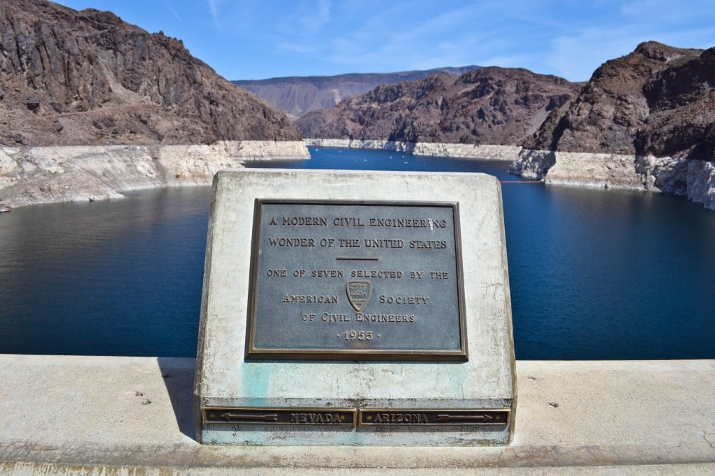 The view of Lake Mead from atop Hoover Dam