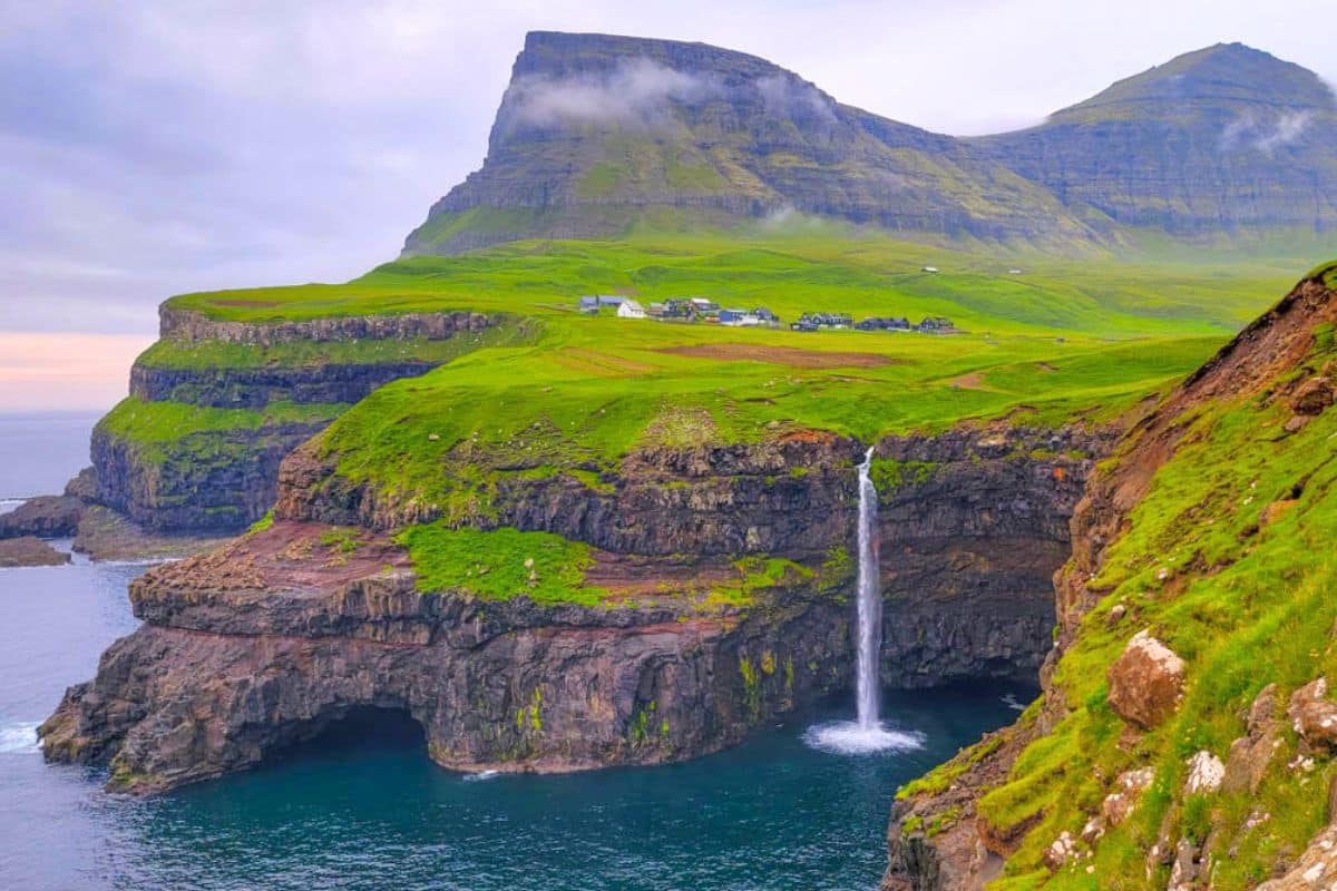 Mulafossur Waterfall Faroe Islands