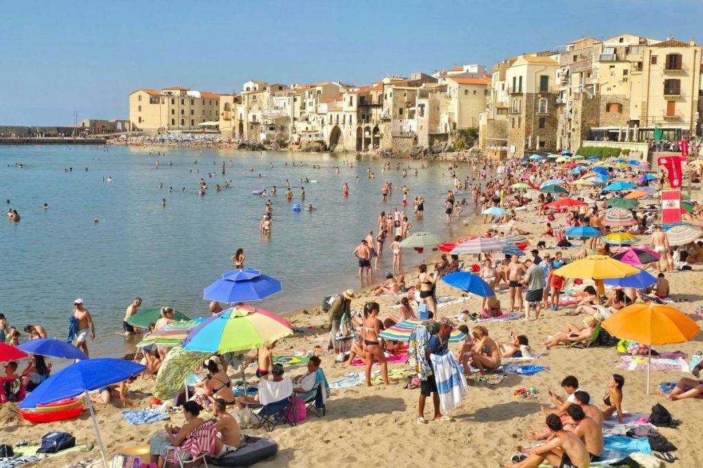 Cefalu Spiaggia Beach Sicily Italy
