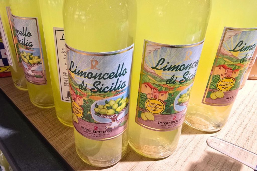 Limoncello in Sicily Italy